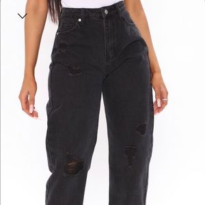 “Daddy issues slouch fit jeans” from Fashion Nova